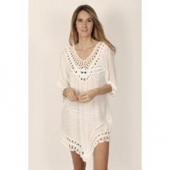 Damesjurk Admas Ibiza Casual Beige 3/4 Mouw Textiel XL