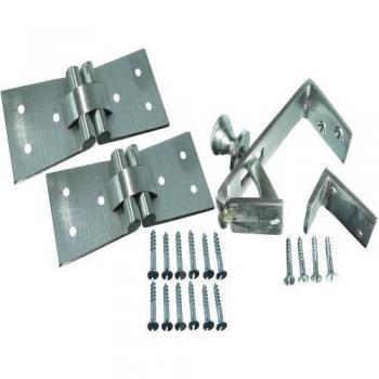 Satin Chrome 2-Hinge Counterflap Catch 102 x 32 x 38mm + 24 Screws