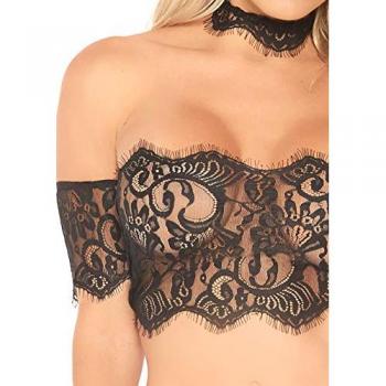 Leg Avenue Crop Top Noir – Ensemble 3 pièces (81573)