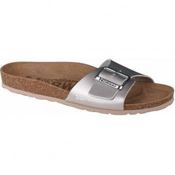 Geographical Norway Women's Silver Buckled Sandals