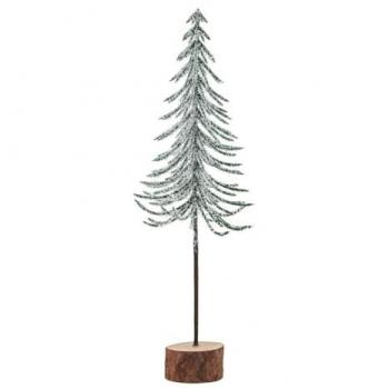 Natural‑Finish Snowy Spindle Tree – 25 cm, Brown Log/Plastic