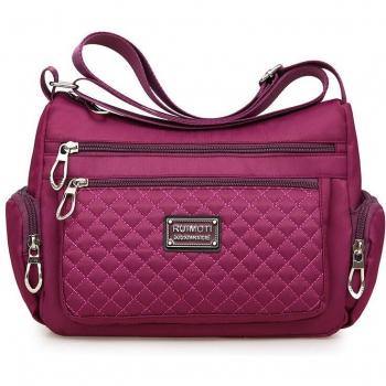 Large Capacity Waterproof Plaid Shoulder Bag for Women
