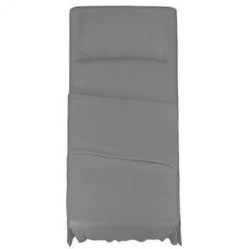 Lenzuolo Sotto con Angoli + Lenzuolo Sopra + Federa Grigio 100% Cotone