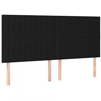 VIDAXL Testiera a led Nera 160x5x118/128 cm in Tessuto 273196