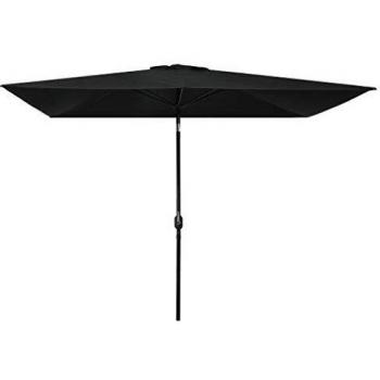 Black Garden Parasol with Metal Stand, 300x200 cm, vidaXL