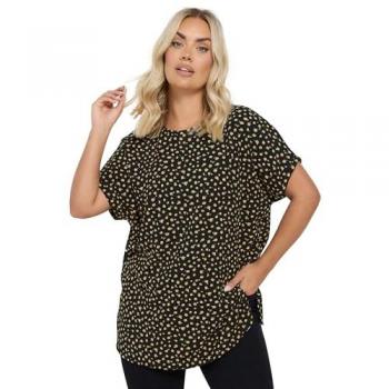 Spot Design Short Sleeve Blouse, Women’s Black, Size 20