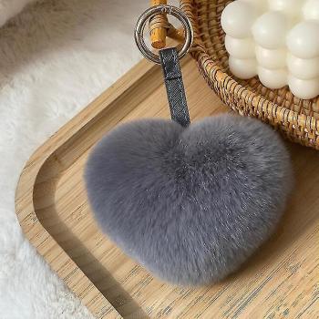 Accesorio Llavero de Conejo Suave – Peluche Real Luiwoon, Color Gris