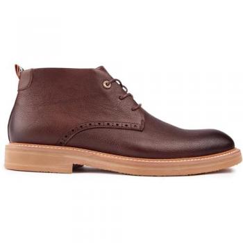Simon Carter Men's Brown Leather Hare Chukka Boots
