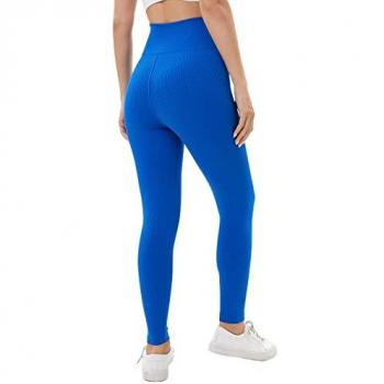 Zelal Women's Ribbed Leggings in Blue