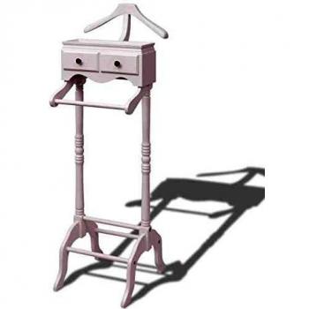 VidaXL White Wood Clothing Rack with Cabinet