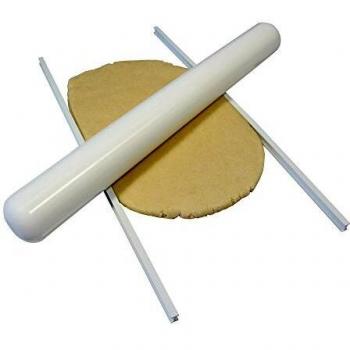 Set de 2 Règles en Amande ou Pâte à Sucre, PME, Plastique, Blanc, 13 x 2 x 13 cm