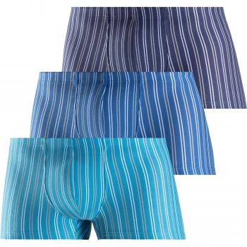 LE JOGGER Boxershorts Herren, 3‑Pack, Jersey‑Material, gebürstete Streifen