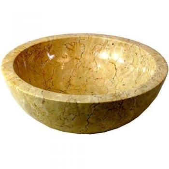 Cremeweisses Massivstein‑Aufsatz‑Waschtisch – 15 × 40 × 40 cm