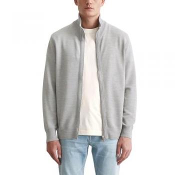 Marc O'Polo Baumwollstrickjacke mit Stehkragen Größe L