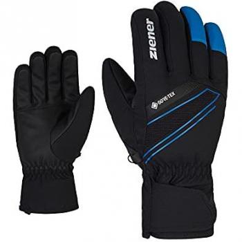 Ziener Herren-Gewichtsabstandskleidung GUNAR GTX Ski-Handschuh Schwarz/Persian Blau 10 cm
