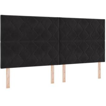 Testiera geometrica nero 200 cm in velluto – vidaXL