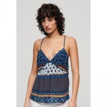 Camiseta de Tirantes Tejida Estampada para Mujer en Marino Superdry