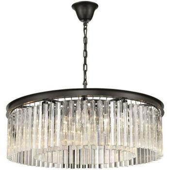 Black Chrome Spring 10-Panel Chandelier, E14