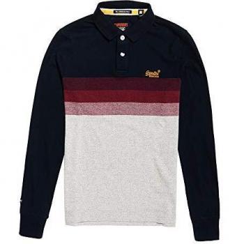 Superdry Herren Marineblaues Poloshirt – lang, 3XL