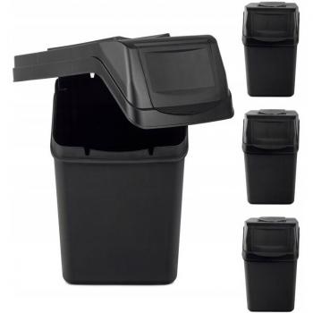 4‑Unit 25L KADAX Recycling Bins – Set with Stickers