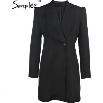 Simplee Chaqueta Casual Negra para Ella