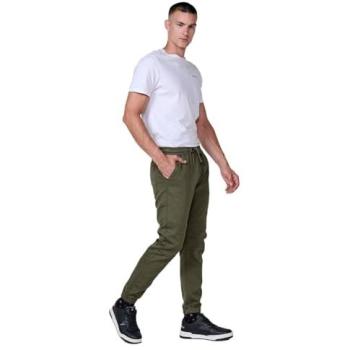 KOROSHI Pantalón de Gimnasio Caqui con Bolsillos Laterales