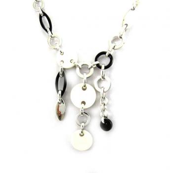 Collar 'Calypso' de Plata en Negro y Marfil