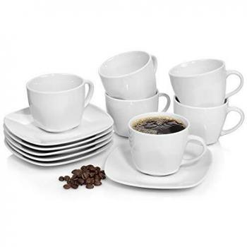 Sänger 12-teiliges Kaffeetassen Set aus Porzellan