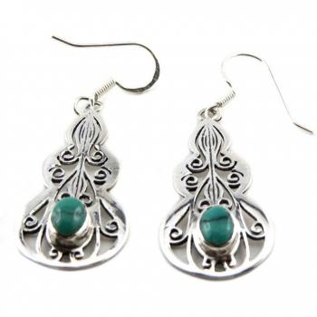Handmade Turquoise Silver Earrings 'Heaven'