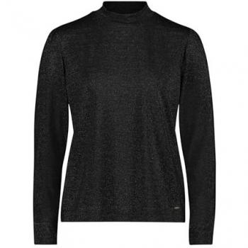 Damen Rollkragen‑Shirt mit Lurexfaden (1‑teil) – Betty & Co – Schwarz