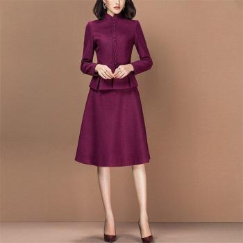 Set de Dos Piezas: Blazer Ajustada + Vestido Cuerpo para Mujer, Talla Plus