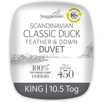 Snuggledown 10.5 Tog Duvet (Scandinavian Duck Feather and Down, White)