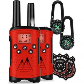 Kit Red Talkie‑Walkie Kingen – 8 pièces incluant boussole et badge d’agent