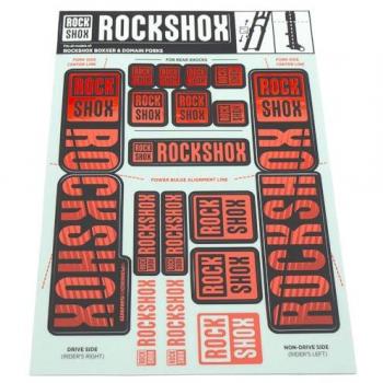 Boxxer/Domain Dual Crown Sticker Set – Rockshox Oxy Red, 35mm, Unisex