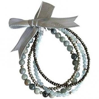 Gemshine Aquamarin Collection – Damenarmbänderset in Blau, 925‑Silber