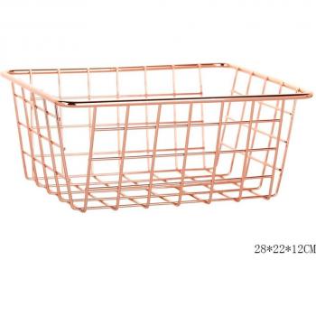 Panier d’atelier cuisine et salle de bain en acier rose