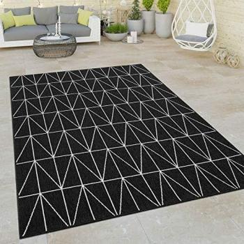 Tappeto per interni ed esterni geometrico 3D nero 160x230 cm