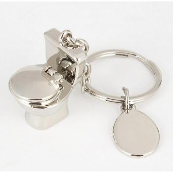 Porte-clés en métal Mini-toilette Mignonne
