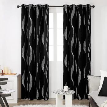 Couvre‑porte noir à rayures occultes