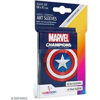 Fundas Gamegenic Marvel Champions Capitán América 64x90mm (51 uds)