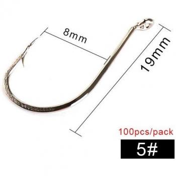 Carp Fishing Jig Hooks 1/0-5/0 High-Carbon Steel (50/100 pcs)