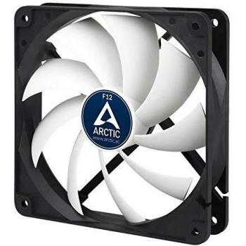 Arctic F12 Silent 120mm Cooling Fan, Black & White, 9 Blades, Fluid Dynamic