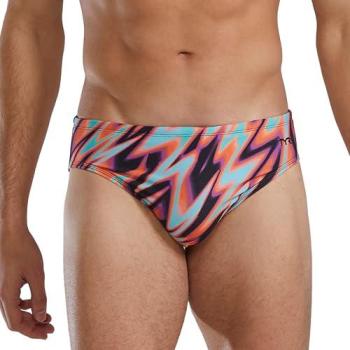 Elite Disarray TYR Durafast Orange/Lilac/White Swim Brief 38