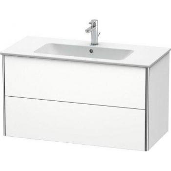 Duravit XSquare Wandhängender Waschtisch-Unterschrank 101cm, 2 Schubkästen, Weiß Hochglanz