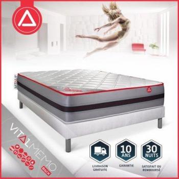 Pack sommier et matelas VITALMEMO BACK 160 x 200 cm