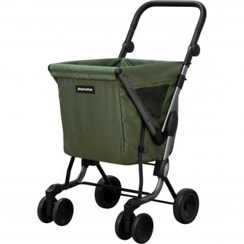 Carro de compra Play We Go Premium, 4 Ruedas Giratorio, Desenfundable Verde Oliva