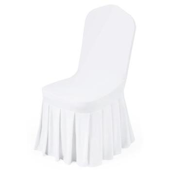 Dining Banquet Flat-Front Chair Cover Kit – 30 Pieces (White)