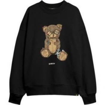 Barrow Black Fleece Crewneck for Men