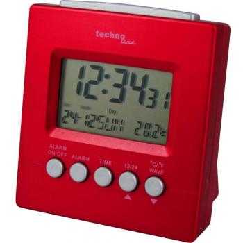 Technoline WT 228 Funkwecker – Digital, Rot, Innenraumtemperatur