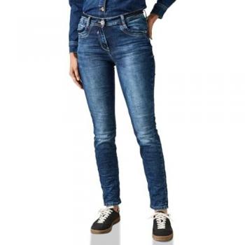 Cecil Damen Slim-Fit Jeans TORONTO Mid Blue Wash Gr. 29/30